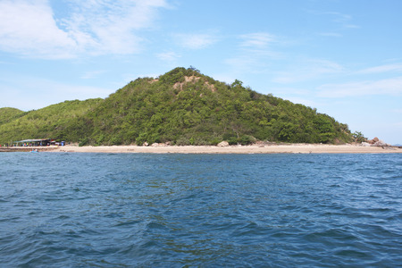 Island and blue skyの写真素材