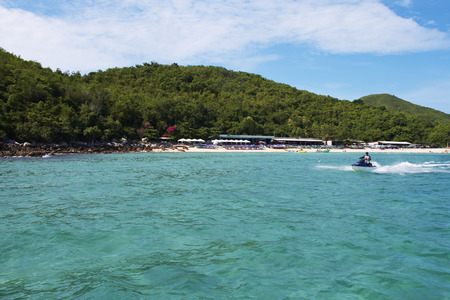 island and jet skiの写真素材