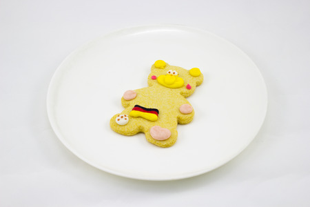 This photo are cookie bear have Germany flag on body の写真素材