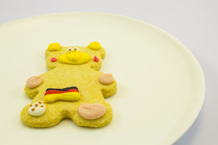 This photo are cookie bear have Germany flag on body の写真素材