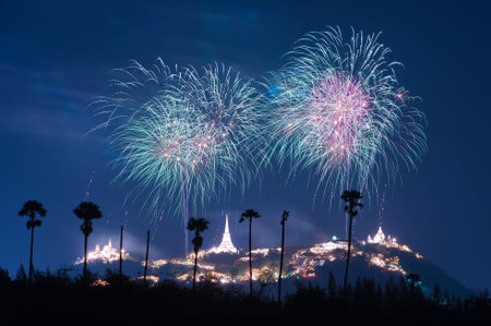 Fireworks in Thailandの写真素材