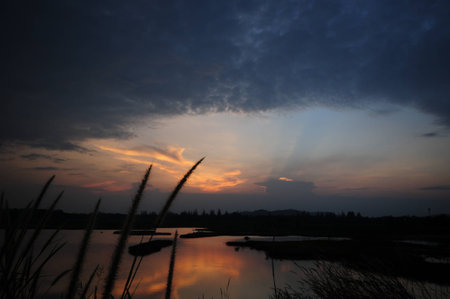 Peaceful lakeの写真素材
