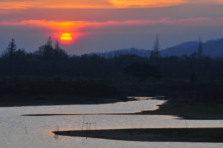 Peaceful lakeの写真素材