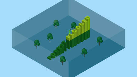 Global warming and environmental concern concept of sea level rise, flood, climate change,...
