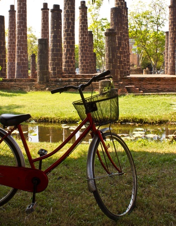 bicycle in encient cityの写真素材