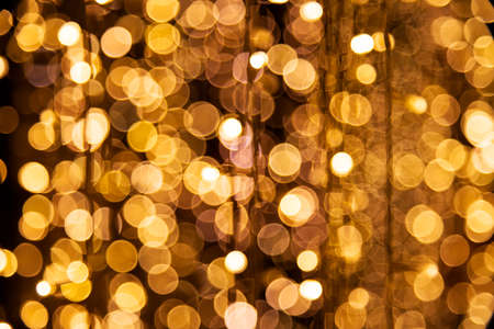 Golden Lighting and decoration item for Christmas and New Year Celebration; Blurry Abstract concept