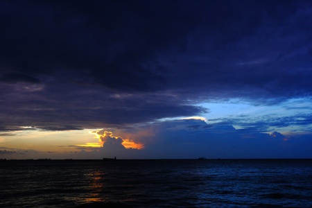 sunset in the sea