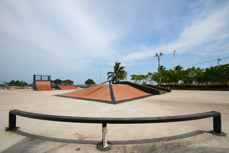 nice skate and other sports park on puplic park の写真素材