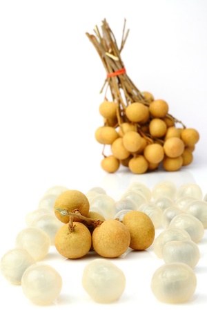 Longan, tropical fruit isolated on white background   の写真素材