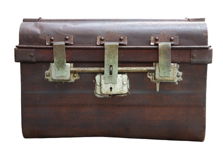 Antique chest on white backgroundの写真素材