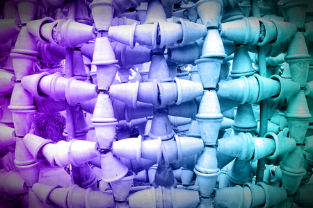 Colorful of jardiniere baked clay, abstract background.の写真素材