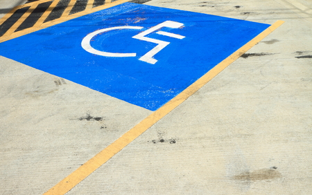 Disabled parking sign on the floor.の写真素材