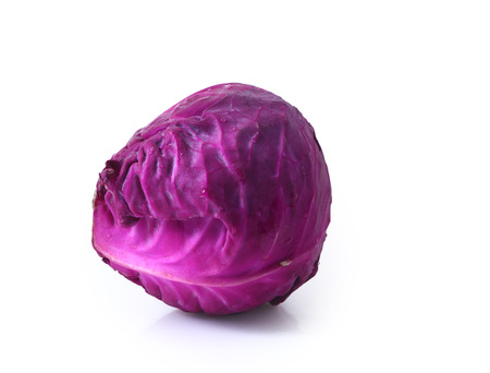 Head of red cabbage on a white background.の写真素材