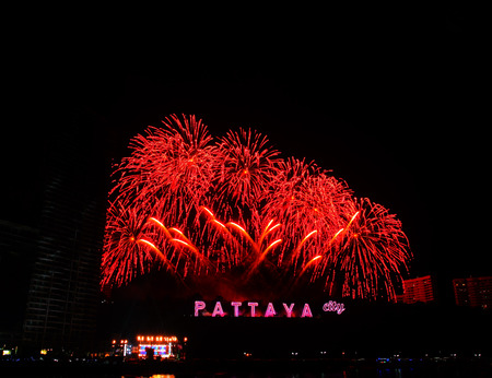 PATTAYA, THAILAND - Countdown 2015 , January 1, 2015 in Balihy foreland , South Pattaya, Pattaya City Chonburi, Thailand.のeditorial素材