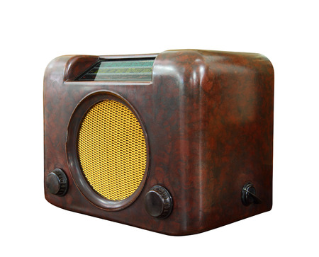 Old radio isolated over white background, clipping path.の写真素材