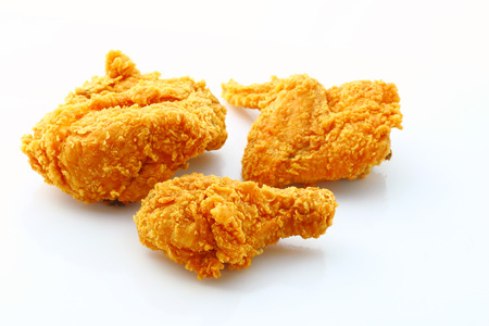 Fried chicken isolated on white background.の写真素材