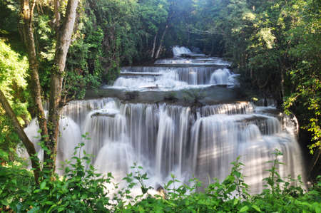Huaymaekamin waterfall of Thailandの写真素材