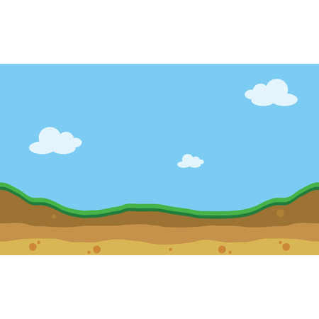 Hill landscape of silhouette for game backgroundsのイラスト素材