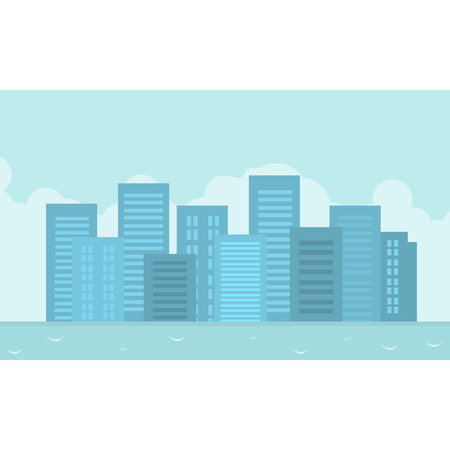 Vector flat of city landscapeのイラスト素材