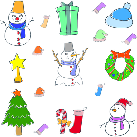 Doodle of christmas hand draw  art illustrationのイラスト素材