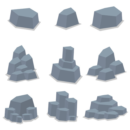Stone set object art illustration collectionのイラスト素材