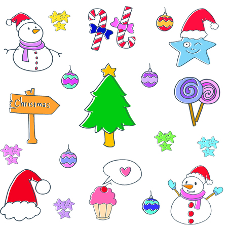 Doodle of element christmas art illustrationのイラスト素材