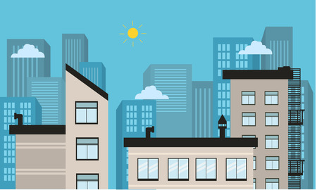 City landscape  illustration of silhouette collectionのイラスト素材