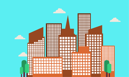 BEautiful landscape city buildings of vector illustrationのイラスト素材