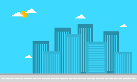 Silhouette of building apartment landscape vector illustrationのイラスト素材