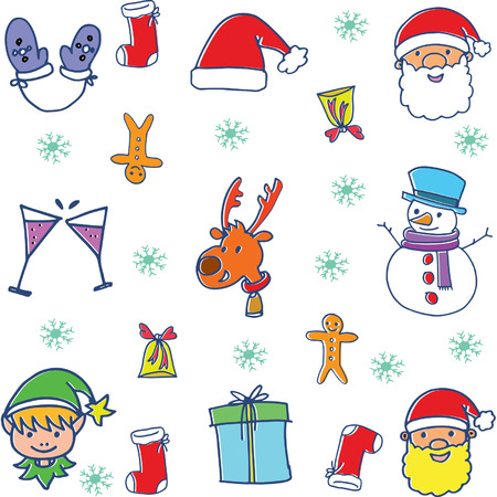 Doodle of object christmas setのイラスト素材