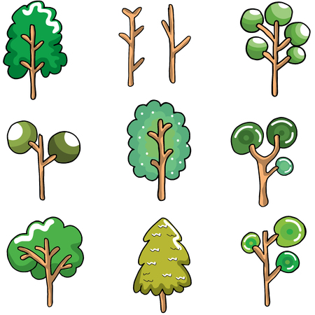 Ornament tree unique on doodlesのイラスト素材