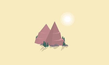 Vector flat of rock landscape illustration collectionのイラスト素材