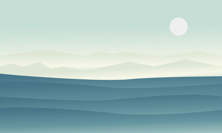 Dessert landscape of silhouette vector flat illustrationのイラスト素材