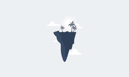 Silhouette of tree and sky scenery vector artのイラスト素材