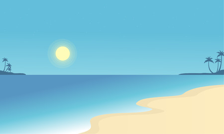 Vector flat of beach scenry collection stockのイラスト素材