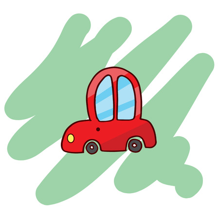 Funny red car T-Shirt illustration Vector illustrationのイラスト素材