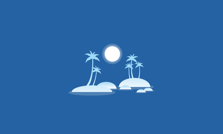 Silhouette of islands beautiful scenery vector illustrationのイラスト素材