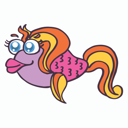 Cartoon fish Vector illustration T-shirt design collection stockのイラスト素材