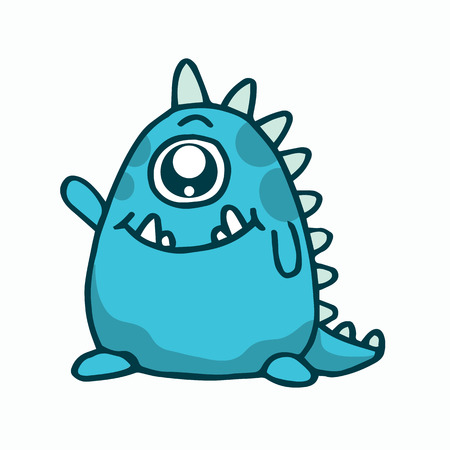 Cute monster vector illustration T-shirt design collectionのイラスト素材