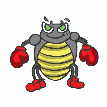 Boxing insect kids t-shirt design vector illustrationのイラスト素材