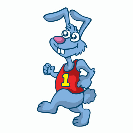 Rabbit running t-shirt design for kids vector illustrationのイラスト素材