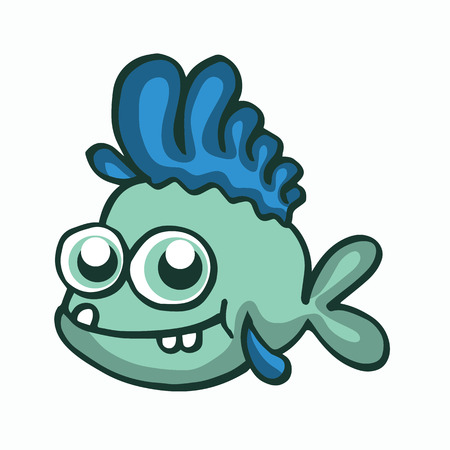 Fish smile happy t-shirt design for kids vector artのイラスト素材