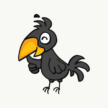cartoon vector illustration of cute crow collection stockのイラスト素材