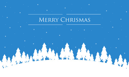 Silhouette of many tree christmas landscape vector illustrationのイラスト素材