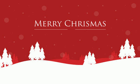Merry Christmas spruce winter landscape vector illustrationのイラスト素材