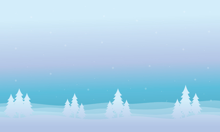 Silhouette of spruce christmas scenery evctor illustrationのイラスト素材