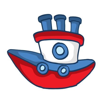 Modern ship cartoon vector illustration for kids designのイラスト素材