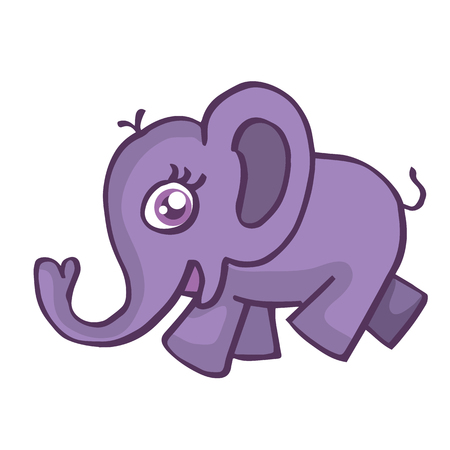 Elephant smiling cartoon vector illustration for kids designのイラスト素材