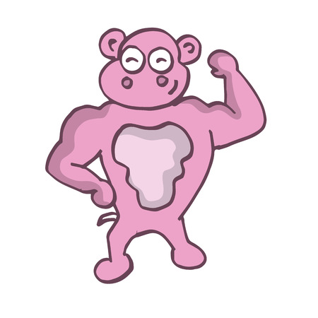 Strong pig funny cartoon vector collection stockのイラスト素材