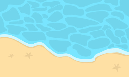 Beautiful beach landscape cartoon vector flat illustrationのイラスト素材